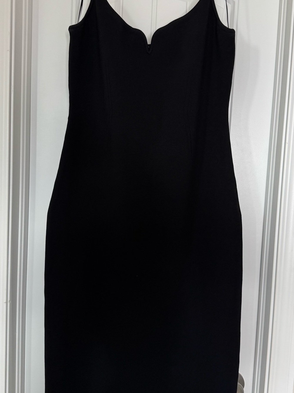 Express Black V-Notch Midi Slip Dress